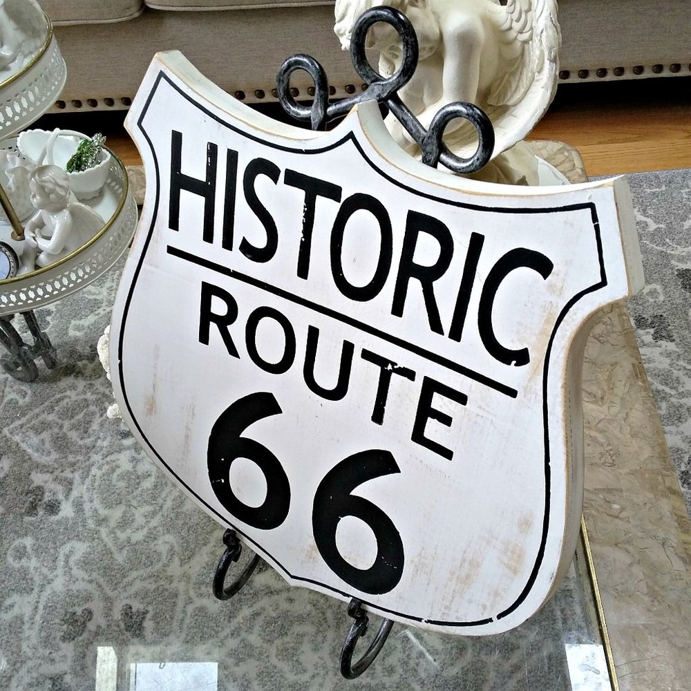 FARMHOUSE Cottage Distressed ROUTE 66 SIGN